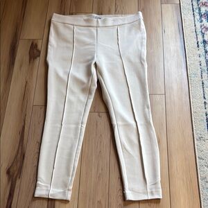 (P) H&M Cream Ankle Cropped Pants with Straight-Leg Silhouette